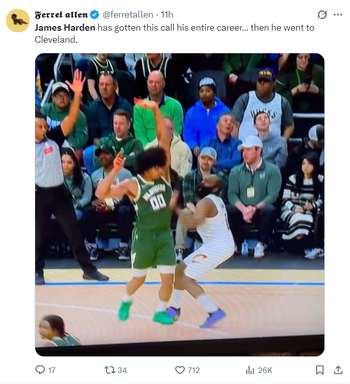 哈登带伤高效输出 骑士逆转雄鹿险胜