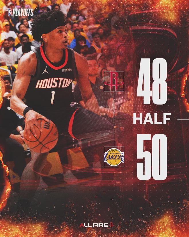 杜兰特伤退火箭惨败湖人擒首胜